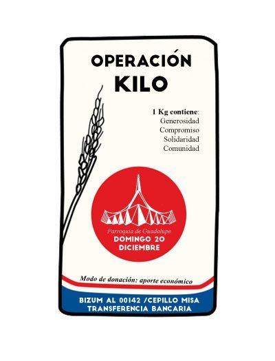 La imagen de un kilo de harina con los datos de la Operación Kilo